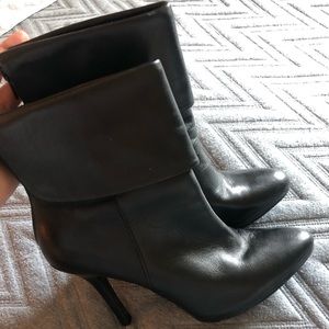 Black Leather Lauren Ralph Lauren Booties
